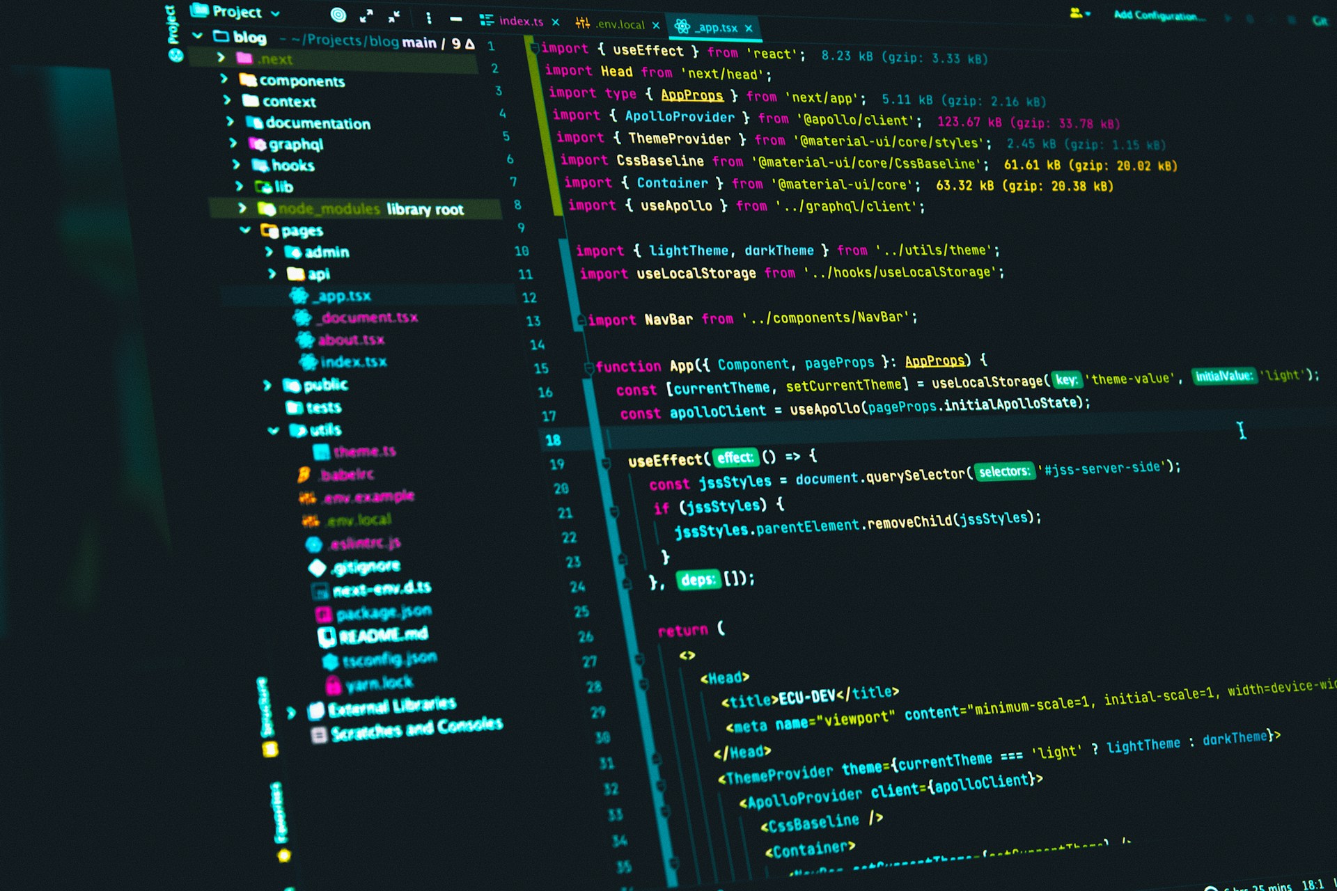 Developer writing code on a dark-theme IDE